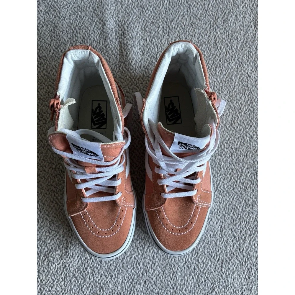 Vans Sk8-Hi Reissue Side Zip Kids Size 3 Sun Baked Orange High Top